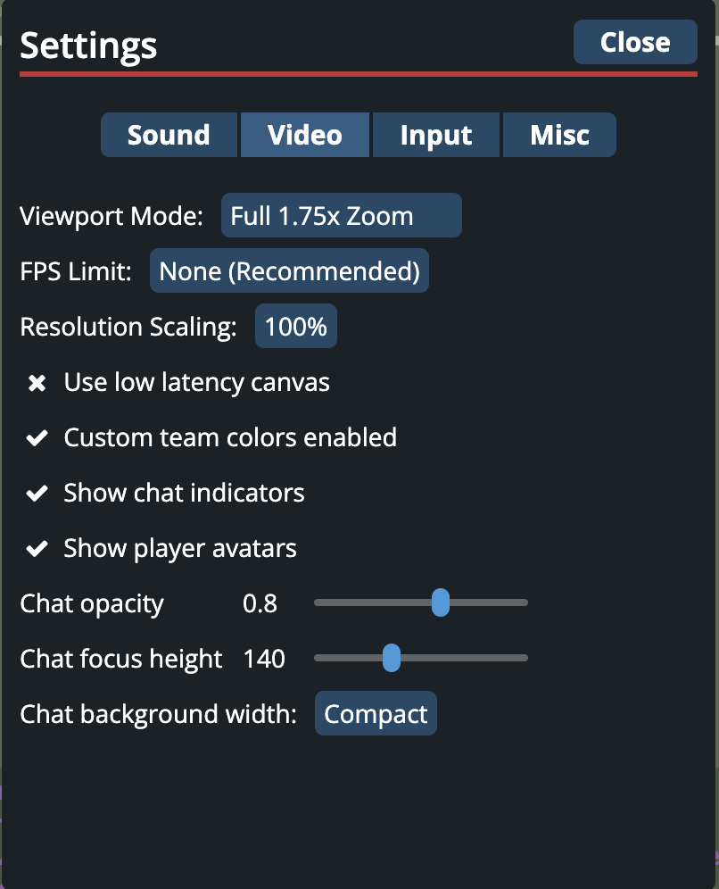Pro Settings